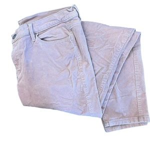 LOFT Womens Plus 32/14 Modern Skinny Corduroy Pants Dusty Pink High Rise
